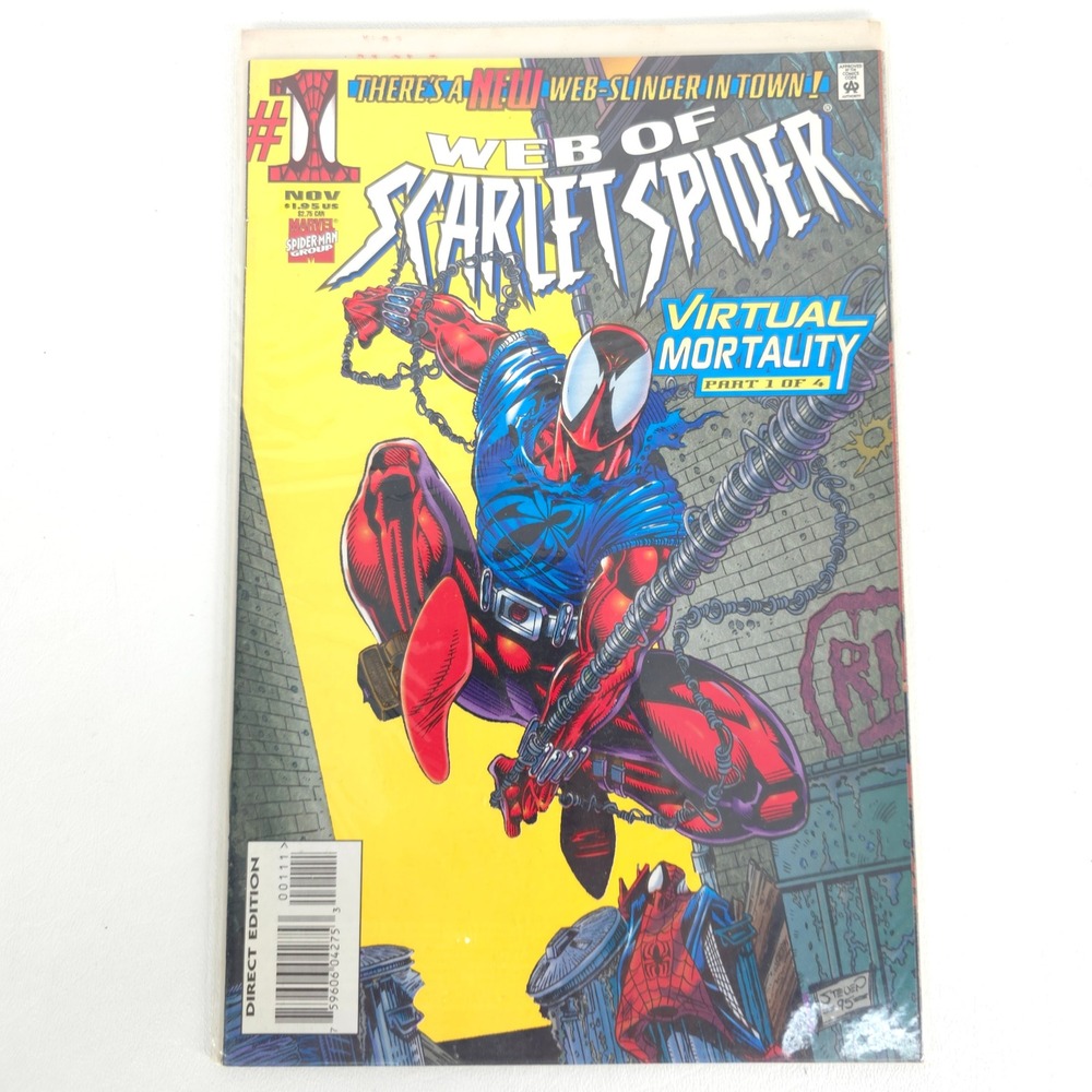 Web of Scarlet Spider 1 Marvel Comics 1995 Virtual Mortality 1 of 4 New Series